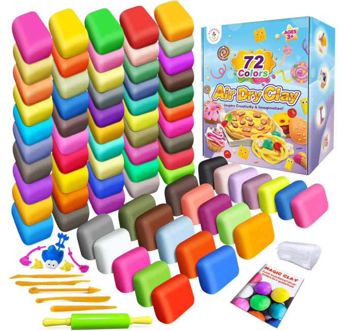 ESSENSON Air Dry Magic Clay 72 Colors Kids Craft Set Toys Circuit