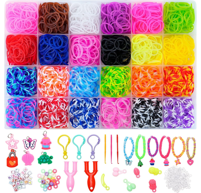 XKDOUS Rubber Band Bracelet Kit 24 Colors for Kids Toys Circuit