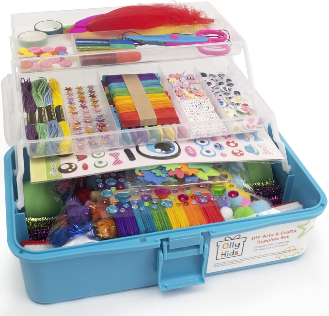 Olly Kids Art and Craft Supplies Box for Creative Fun Toys Circuit