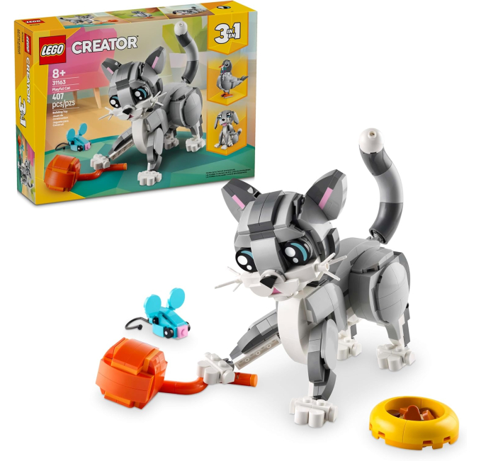 LEGO Creator 3 in 1 Playful Cat Toy Toys Circuit Build Cat Dog Pigeon 31163