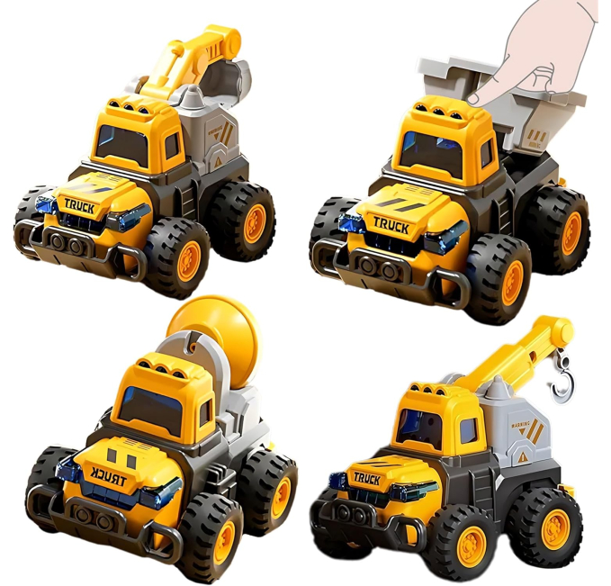 CARLORBO Construction Toy Trucks for Toddlers Ages 1-5