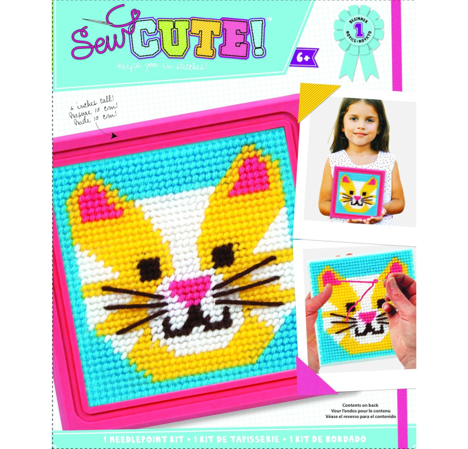 Colorbok Cat Learn to Sew Needlepoint Kit Toys Circuit Fun Craft Set for Kids