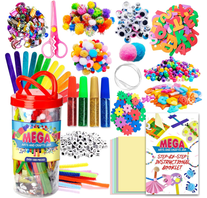 Dragon Too Mega Craft Supplies Jar for Kids 1000 Piece Set Toys Circuit