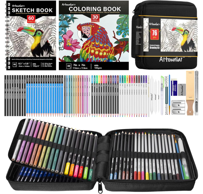 Artownlar 76 Art Set Drawing Supplies for Kids and Adults Toys Circuit