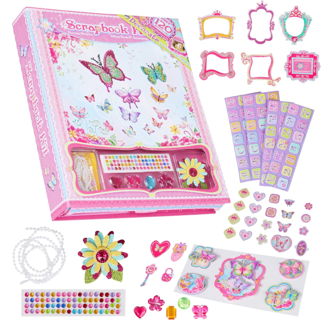 KreativeKraft Scrapbook Kit for Girls DIY Journal Set Toys Circuit