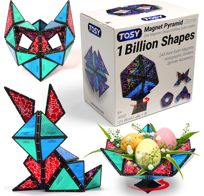 TOSY Magnet Pyramid Stone Cube Transforming Shapes Puzzle Toys Circuit