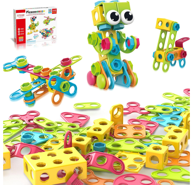 PicassoTiles 115PCS STEM Building Blocks Set Toys Circuit