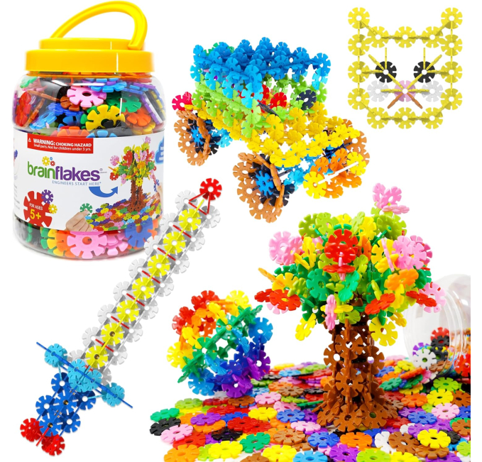 Brain Flakes 500 Piece Interlocking Disc Set for Creative STEM Play Toy Circuit