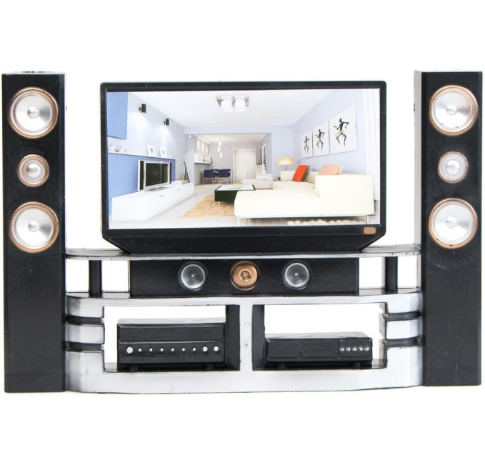 E-TING Mini TV Cabinet Dollhouse Furniture Playset Toys Circuit