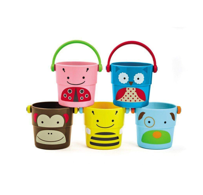 Skip Hop Zoo Stack and Pour Buckets Baby Bath Toy Toys Circuit