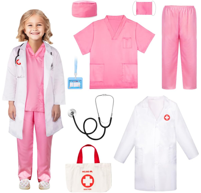 Meland Doctor Costume for Girls with Lab Coat Toys Circuit