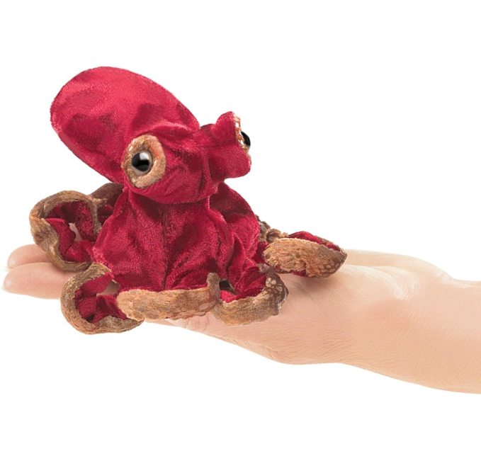 Folkmanis Mini Red Octopus Finger Puppet Toys Circuit Fun Toy