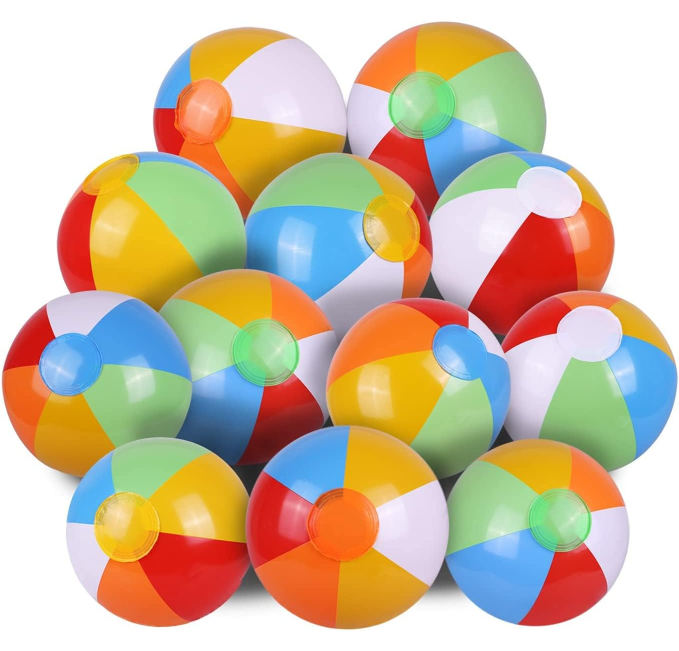 SYZ 12" Beach Balls Bulk 12 Pack Inflatable Swimming Toys Toys Circuit
