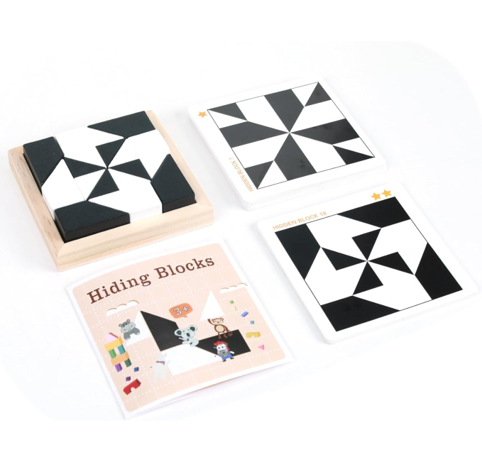 QZMTOY Wooden Blocks Puzzle STEM Montessori Toys Circuit