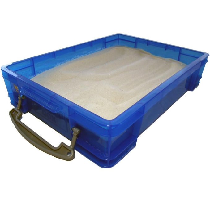 PlayTherapySupply Portable Sand Tray Toys Circuit Blue 4 Liter