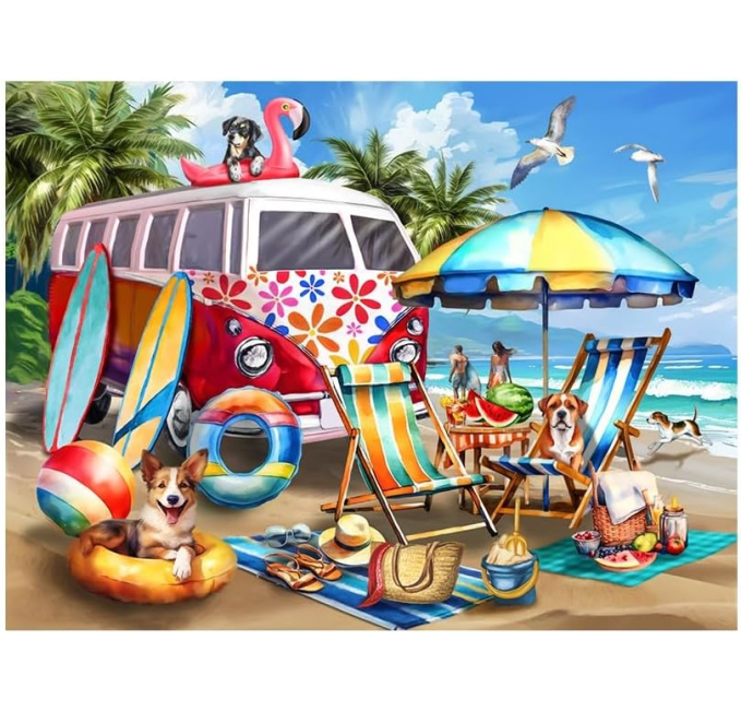 Buffalo Games Dog Days of Summer 750 Piece Jigsaw Puzzle Toys Circuit
