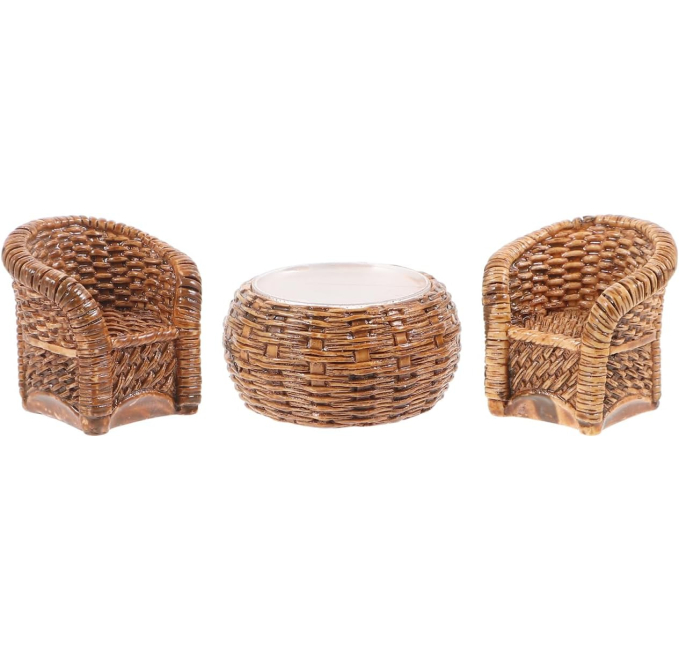 SXFSE Mini Dollhouse Table Chair Set for Kitchen Decor Toys Circuit