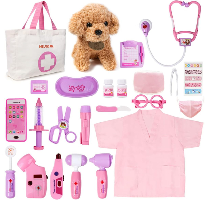 Meland Toy Doctor Kit for Girls Pretend Play Set Toys Circuit