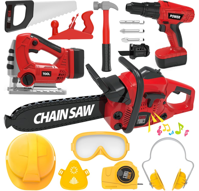 TOMLEON Kids Tool Set with Electric Drill Chainsaw STEM Toys Toys Circuit