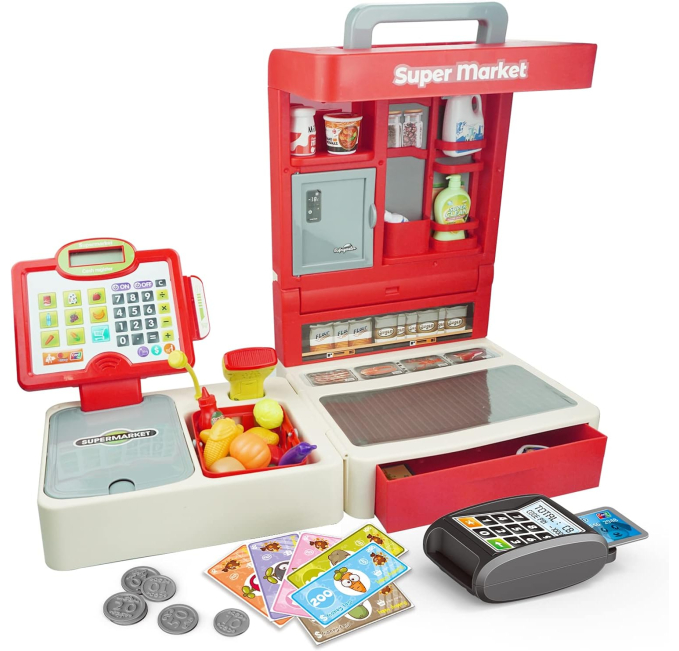 RedCrab Kids Cash Register Toy with Scanner and Play Money Toys Circuit