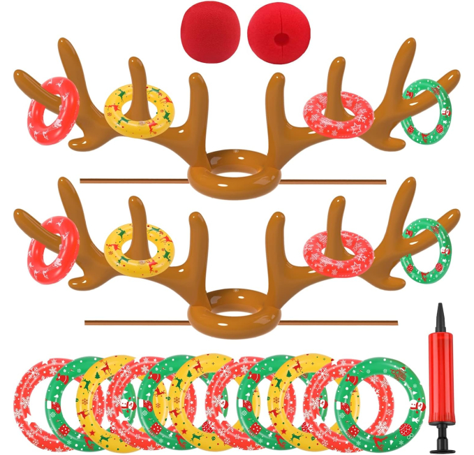 Uniqhia Inflatable Reindeer Ring Toss Christmas Party Toys Circuit