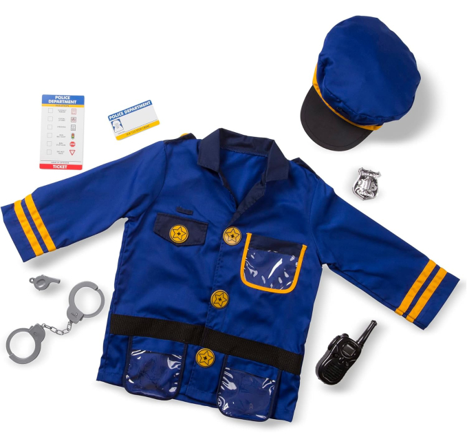 Melissa & Doug Police Officer Dress Up Set 8 Piece Costume Toys Circuit