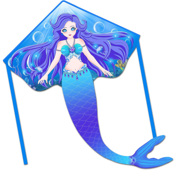 HONBO Large Mermaid Kite for Kids Easy to Fly Toys Circuit