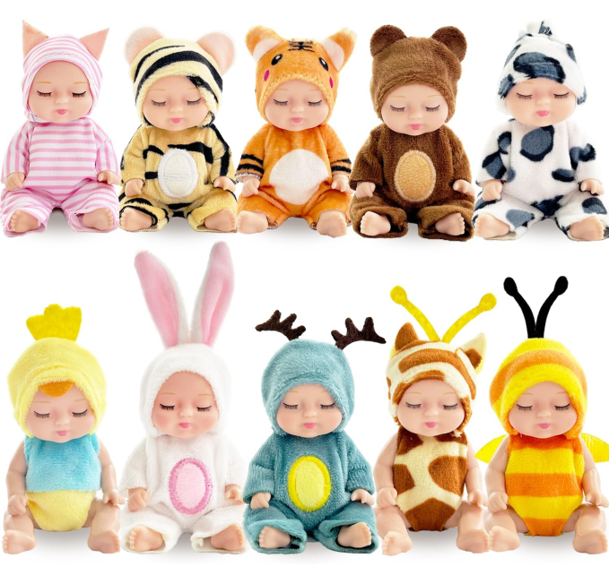 Haawooky Mini Baby Dolls Set Toys Circuit for Kids Fun Playtime