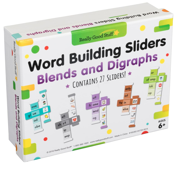 Really Good Stuff Word Building Sliders Phonics Game for Kids Toys Circuit