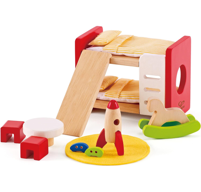 Hape Wooden Doll House Furniture Children's Room Accessories Toys Circuit