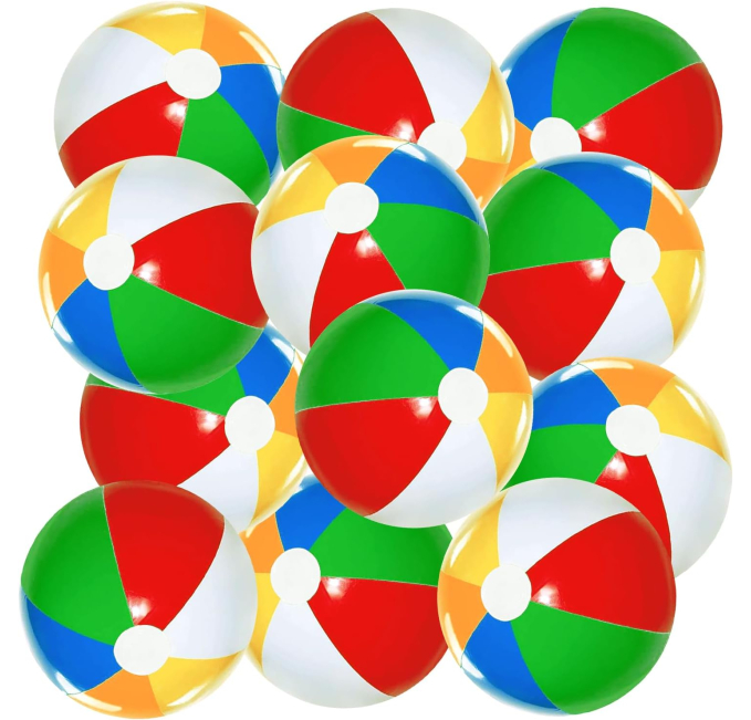 Katroiy 12 Pack Inflatable Beach Balls for Kids Toys Circuit Fun