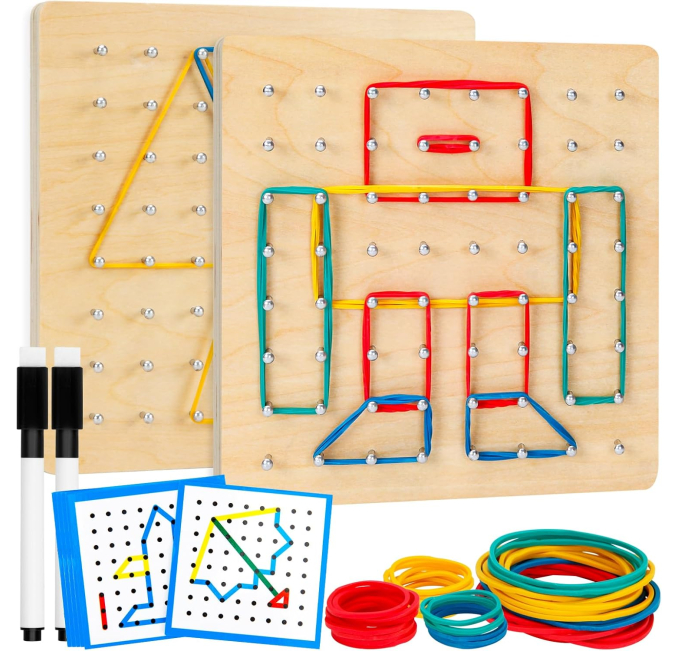 Toys Circuit 2Pack Wooden Geoboard Montessori STEM Toy for Kids
