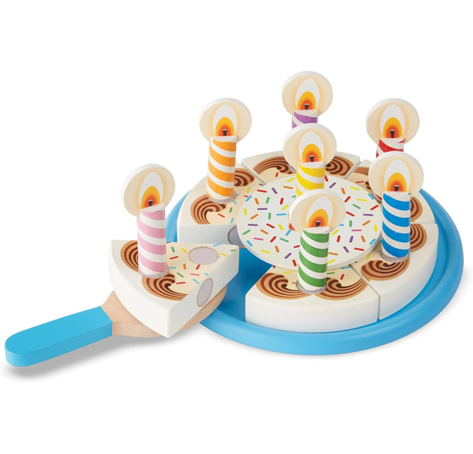 Melissa & Doug Birthday Party Cake Wooden Play Food Set Toys Circuit