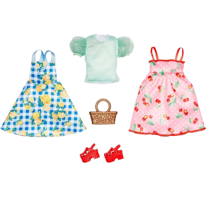 Barbie Fashions 2-Pack Clothing Set Picnic Dresses for Dolls Toys Circuit