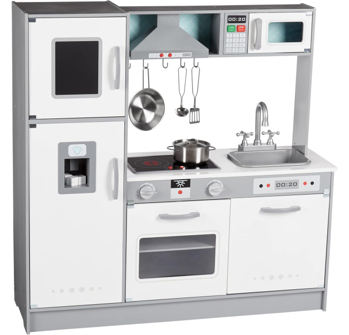 Amazon Basics Kids Wooden Kitchen Playset Toys Circuit Accessories