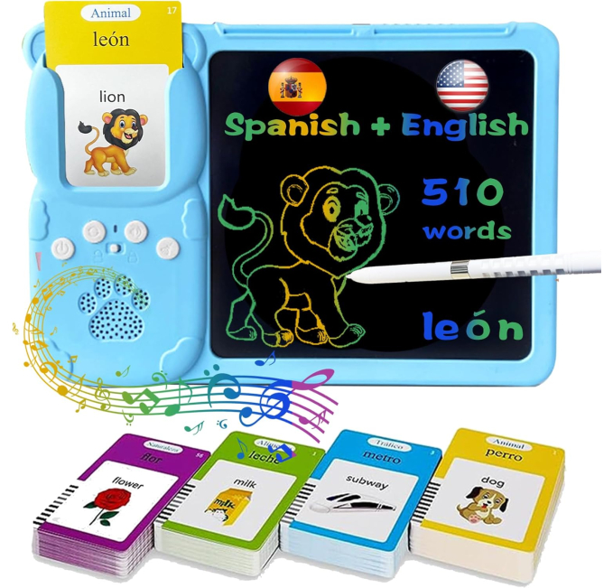 Rufus AI Bilingual Flash Cards Writing Tablet Toys Circuit for Kids