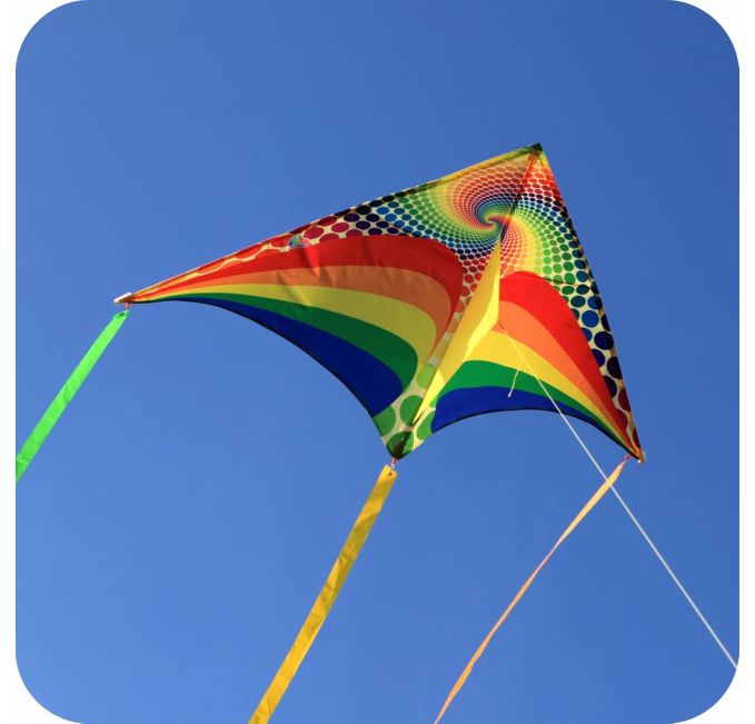 ORGCLDKT Rainbow Cruiser Delta Kite Toys Circuit Easy to Fly