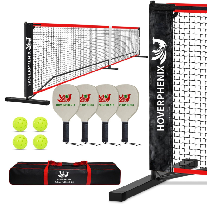 Hoverphenix Pickleball Set with Net and Paddles for Outdoor Fun Toys Circuit