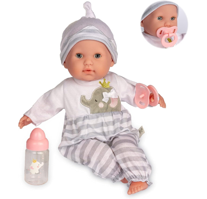 JC Toys Realistic Baby Doll with Bottle and Pacifier Toys Circuit