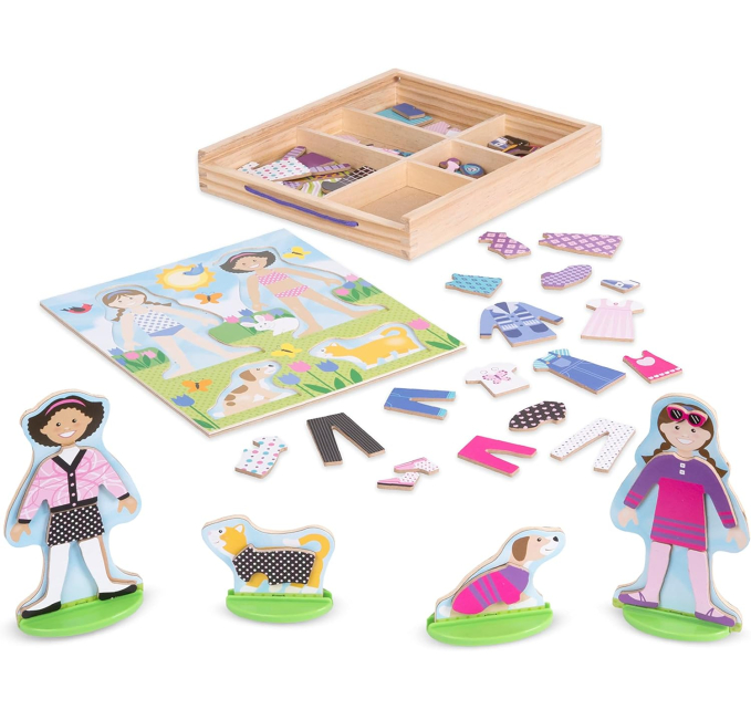 MELISSA AND DOUG Magnetic Wooden Dress Up Dolls Set Toys Circuit