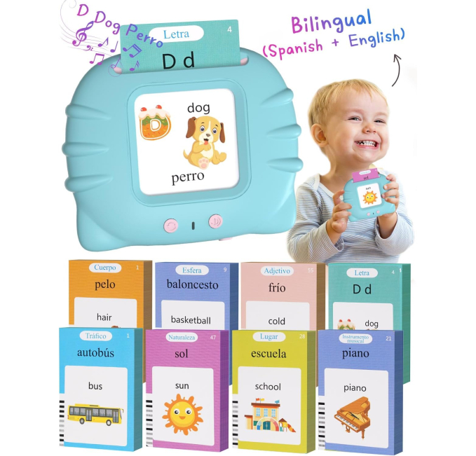 510 Words Spanish English Flash Cards Toys Circuit Toddler Learning