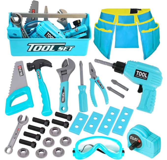 LOYO Kids Tool Set with Toy Drill and Tool Box for Toddlers, Toys Circuit