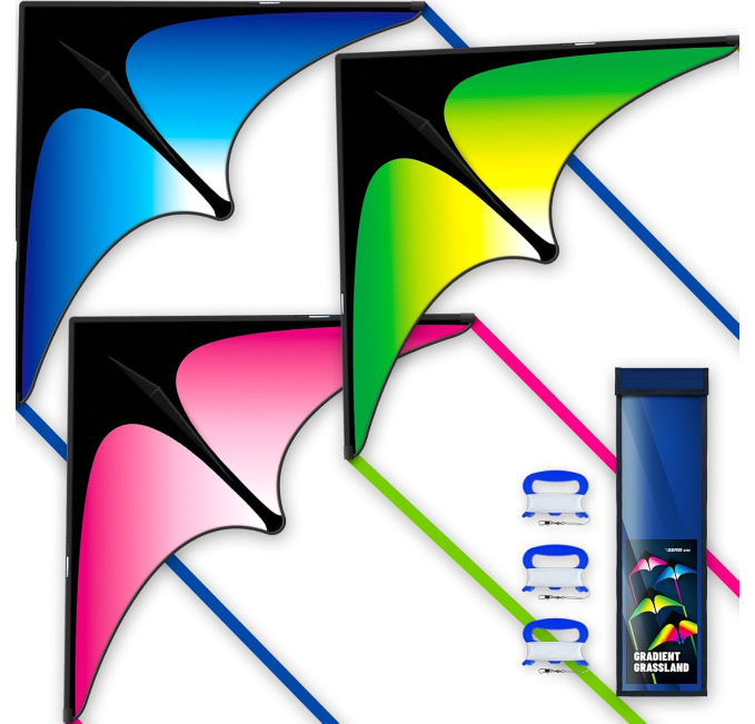 SGftre Delta Kites Toys Circuit 3 Set Easy to Fly for Kids Adults