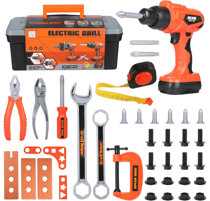Elitoky Kids Tool Set 35 PCS Toddler Tool Kit with Toy Drill Toys Circuit