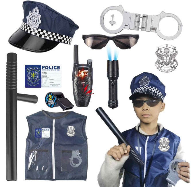 BYTEWAR Police Toy Set for Kids 11PCS Pretend Play Toys Circuit