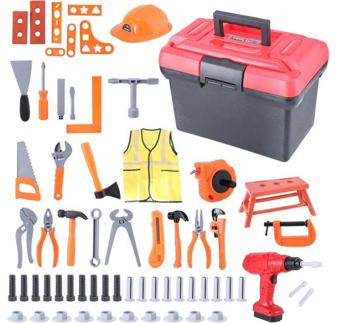 Kids Tool Set 70PCS with Toy Drill Safety Hat Toys Circuit for Toddlers