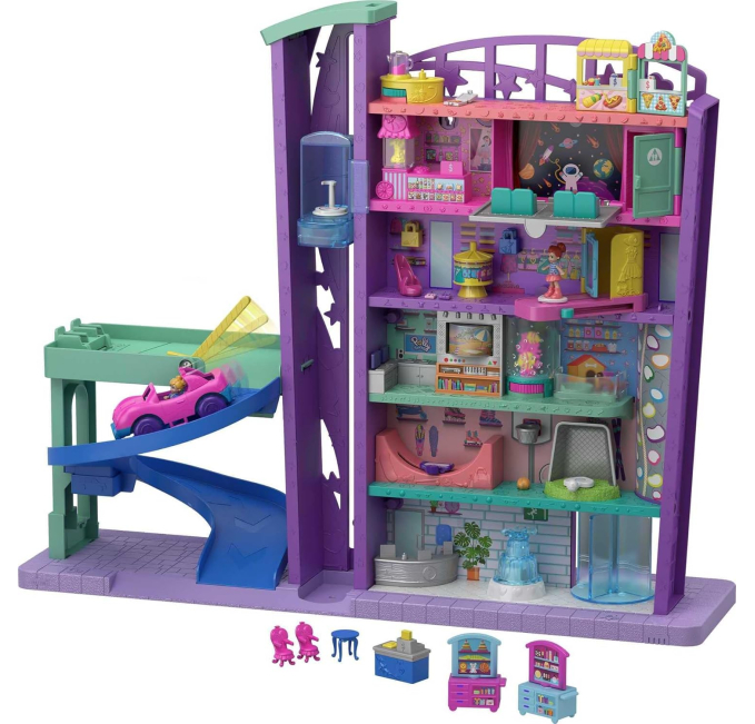 Polly Pocket Pollyville Mega Mall Playset with 3 Micro Dolls Toys Circuit