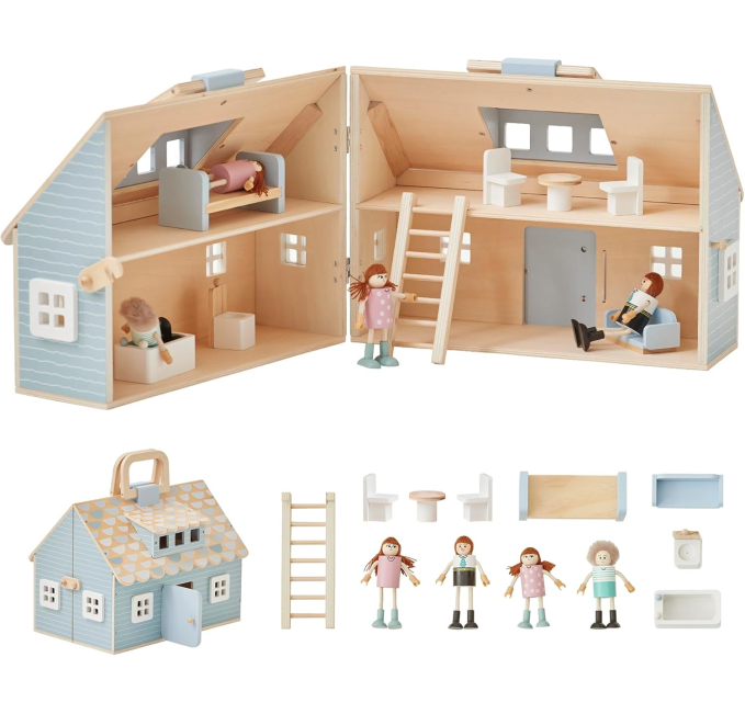 Olivia's Little World Wooden Dollhouse Toys Circuit Cottage Playset