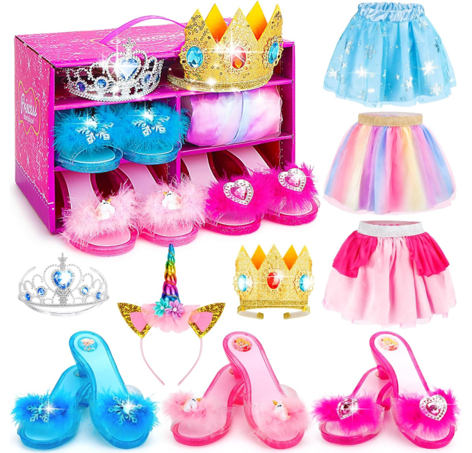 LIMIROLER Princess Dress Up Shoes Set for Girls Toys Circuit