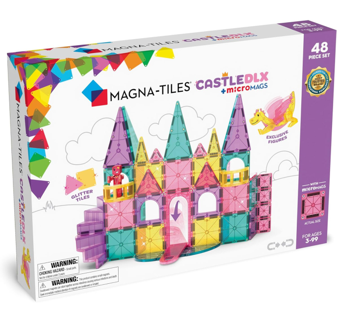 MAGNA-TILES Castle DLX 48PC Magnetic Building Set Toys Circuit